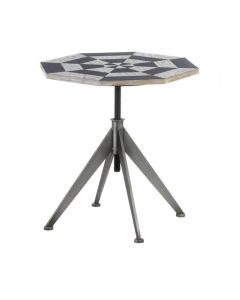 BLACK AND WHITE CHECKER SIDE TABLE